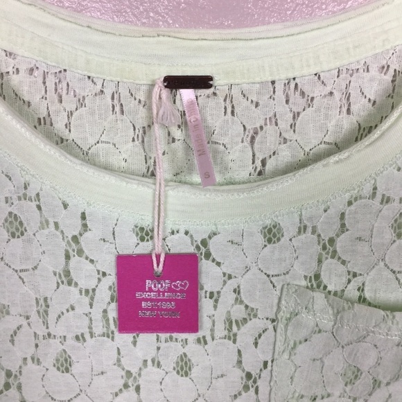 Poof Mint Green Short Sleeve Lace Top Cottage Core NWT - Picture 5 of 8